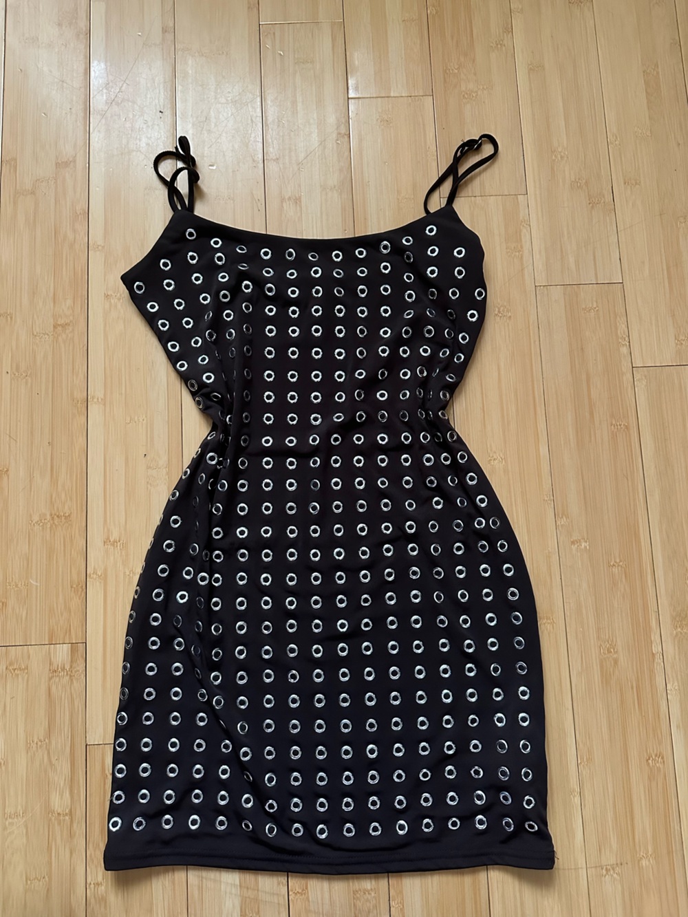 Dark brown Eyelet Detail Slip Dress